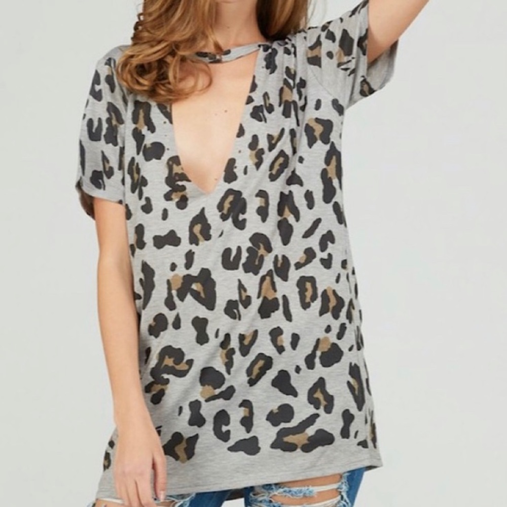NEW Leopard Print V-Neck Top